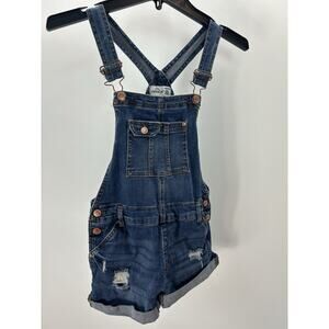 Vintage Jordache Girls 10 12 Blue Bib Overall Jeans Denim Y2K Boho.